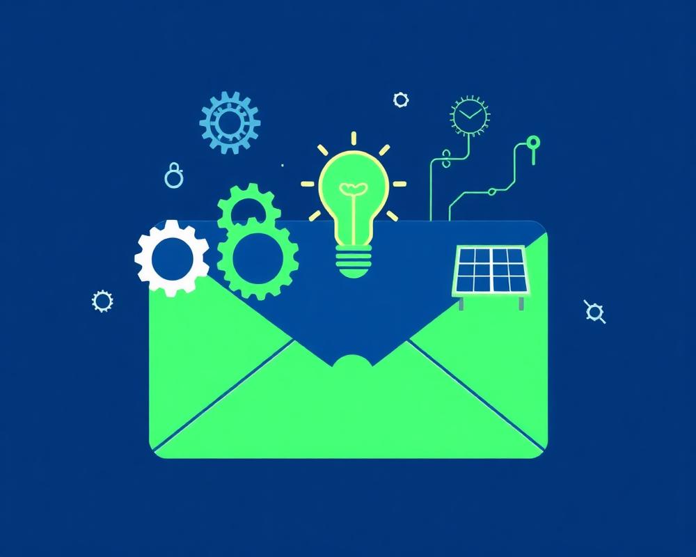 Newsletter illustration with engineering icons